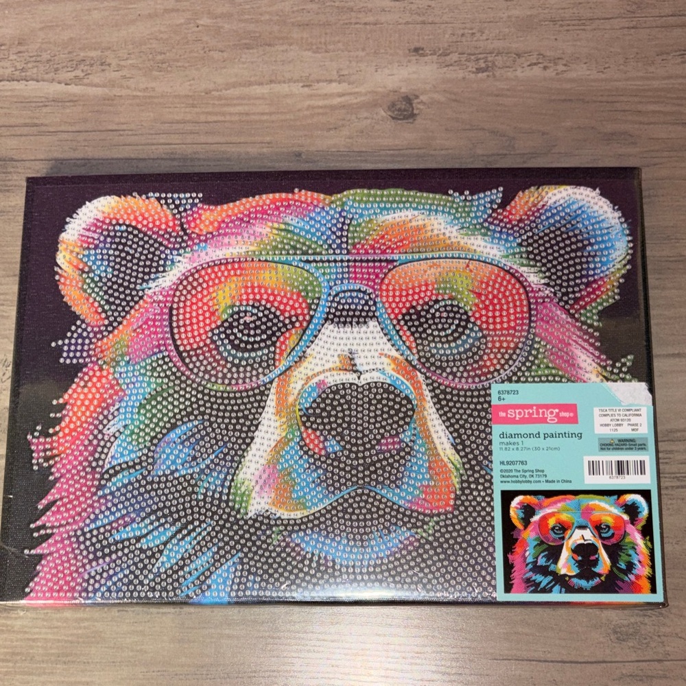 🆕💜Colorful Bear Diamond Painting Kit DIY Craft Hobby Lobby